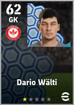 Dario Walti eFootball 2026 player card, 62 OVR GK
