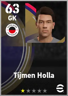 Tijmen Holla eFootball 2026 player card — 63 OVR GK