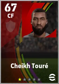 Cheikh Toure eFootball 2026 player card — 67 OVR CF