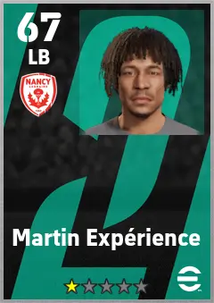 Martin Experience eFootball 2026 player card — 67 OVR LB