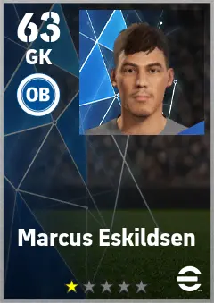 Marcus Eskildsen eFootball 2026 player card — 63 OVR GK