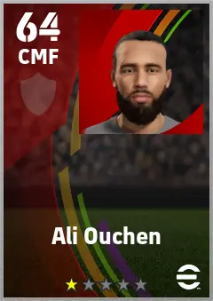 Ali Ouchen eFootball 2026 player card — 64 OVR CMF