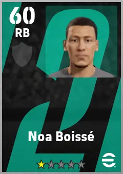 Noa Boisse eFootball 2026 player card — 60 OVR RB