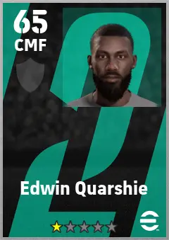Edwin Quarshie eFootball 2026 player card — 65 OVR CMF