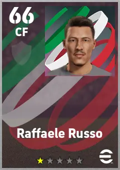 Raffaele Russo eFootball 2026 player card — 66 OVR CF
