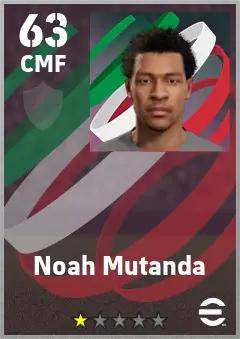 Noah Mutanda eFootball 2026 player card — 63 OVR CMF