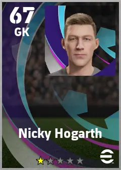 Nicky Hogarth eFootball 2026 player card — 67 OVR GK