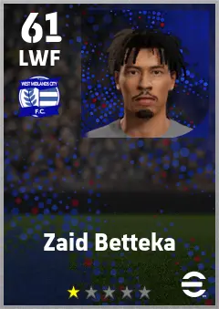 Zaid Betteka eFootball 2026 player card — 61 OVR LWF