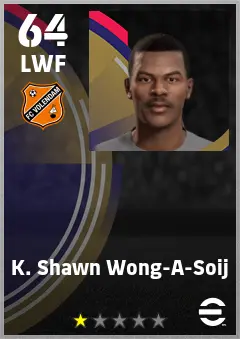 K. Shawn Wong-A-Soij eFootball 2026 player card — 64 OVR LWF