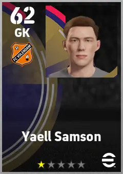 Yaell Samson eFootball 2026 player card — 62 OVR GK