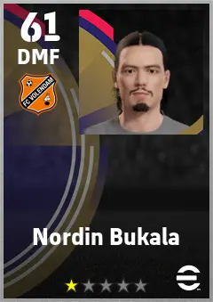 Nordin Bukala eFootball 2026 player card — 61 OVR DMF