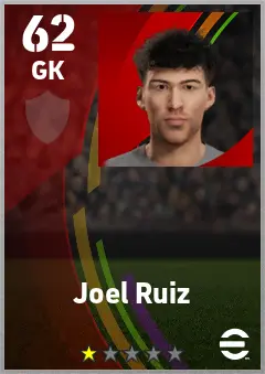 Joel Ruiz eFootball 2026 player card — 62 OVR GK