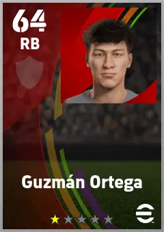 Guzman Ortega eFootball 2026 player card — 64 OVR RB