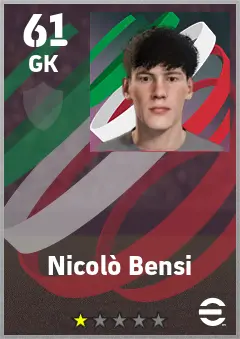 Nicolo Bensi eFootball 2026 player card — 61 OVR GK