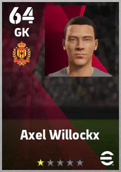 Axel Willockx eFootball 2026 player card — 64 OVR GK