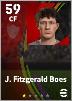 J. Fitzgerald Boes eFootball 2026 player card — 59 OVR CF
