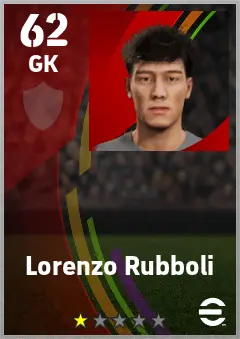 Lorenzo Rubboli eFootball 2026 player card — 62 OVR GK
