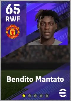 Bendito Mantato eFootball 2026 player card — 65 OVR RWF