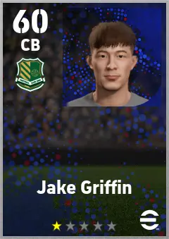 Jake Griffin eFootball 2026 player card — 60 OVR CB