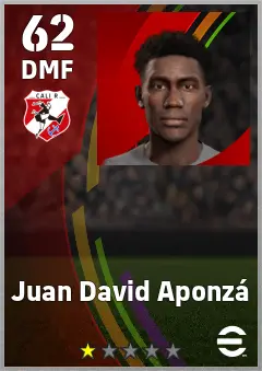 Juan David Aponza eFootball 2026 player card — 62 OVR DMF