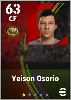 Yeison Osorio eFootball 2026 player card — 63 OVR CF