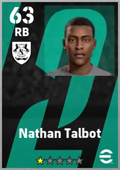 Nathan Talbot eFootball 2026 player card — 63 OVR RB
