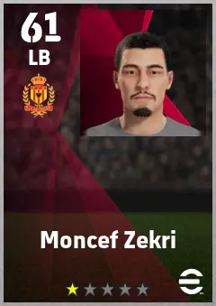 Moncef Zekri eFootball 2026 player card — 61 OVR LB
