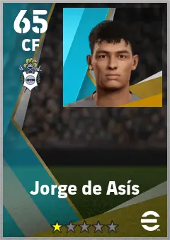Jorge de Asis eFootball 2026 player card — 65 OVR CF