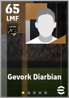 Gevork Diarbian eFootball 2026 player card — 65 OVR LMF