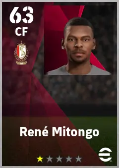 Rene Mitongo eFootball 2026 player card — 63 OVR CF