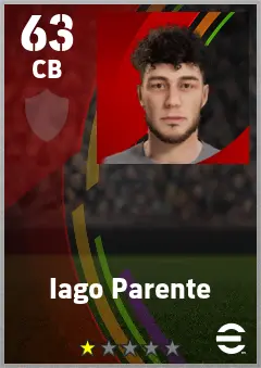 Iago Parente eFootball 2026 player card — 63 OVR CB