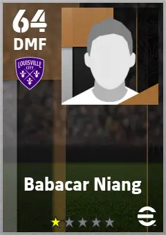 Babacar Niang eFootball 2026 player card — 64 OVR DMF