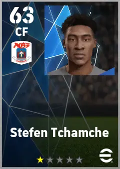 Stefen Tchamche eFootball 2026 player card — 63 OVR CF