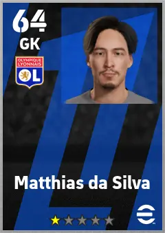 Matthias da Silva eFootball 2026 player card — 64 OVR GK