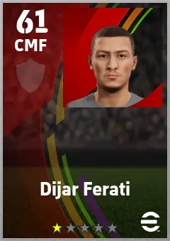 Dijar Ferati eFootball 2026 player card — 61 OVR CMF