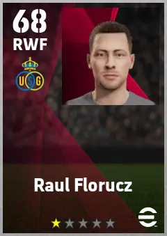 Raul Florucz eFootball 2026 player card — 68 OVR RWF