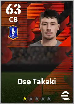 Ose Takaki eFootball 2026 player card — 63 OVR CB