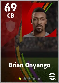 Brian Onyango eFootball 2026 player card — 69 OVR CB