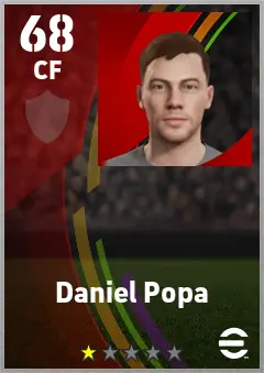 Daniel Popa eFootball 2026 player card — 68 OVR CF