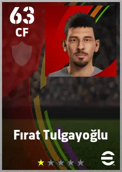 Firat Tulgayoglu eFootball 2026 player card — 63 OVR CF