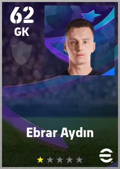 Ebrar Aydin eFootball 2026 player card — 62 OVR GK