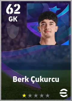 Berk Cukurcu eFootball 2026 player card — 62 OVR GK