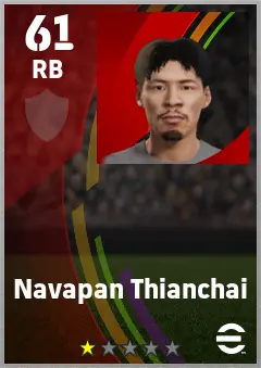 Navapan Thianchai eFootball 2026 player card — 61 OVR RB