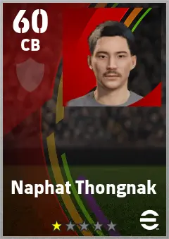 Naphat Thongnak eFootball 2026 player card — 60 OVR CB