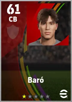 Baro eFootball 2026 player card — 61 OVR CB