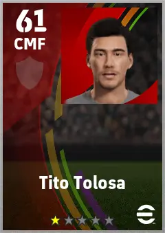 Tito Tolosa eFootball 2026 player card — 61 OVR CMF
