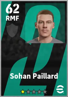 Sohan Paillard eFootball 2026 player card — 62 OVR RMF