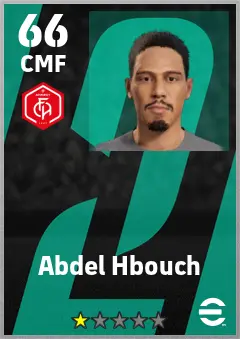 Abdel Hbouch eFootball 2026 player card — 66 OVR CMF