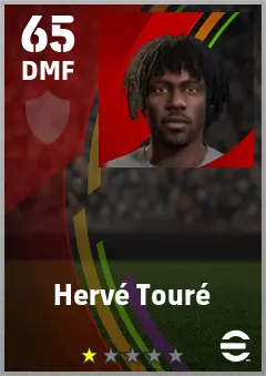 Herve Toure eFootball 2026 player card — 65 OVR DMF