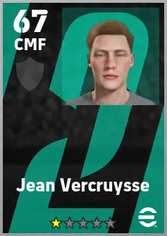 Jean Vercruysse eFootball 2026 player card — 67 OVR CMF